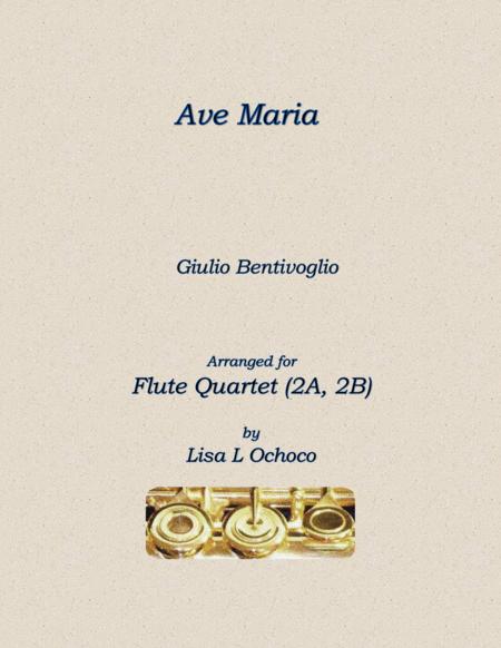 Ave Maria For Low Flute Quartet 2a 2b Sheet Music