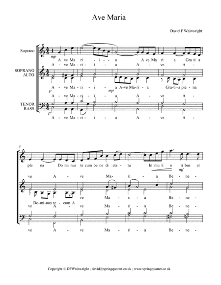 Free Sheet Music Ave Maria For Solo Voice And Unnaccompanied Choir With Mp3