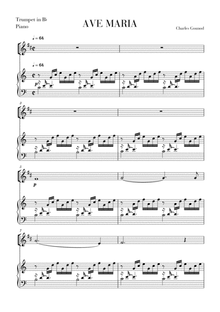 Free Sheet Music Ave Maria For Trumpet