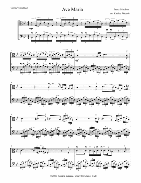 Ave Maria For Viola And Cello Duo Sheet Music