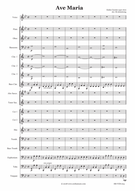 Free Sheet Music Ave Maria G Caccini For Solo Voice And Concert Band