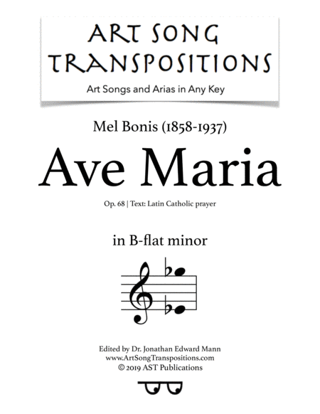 Ave Maria Op 68 B Flat Minor Sheet Music