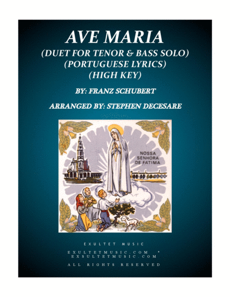 Ave Maria Portuguese Lyrics Duet For Tenor And Bass Solo High Key Sheet Music