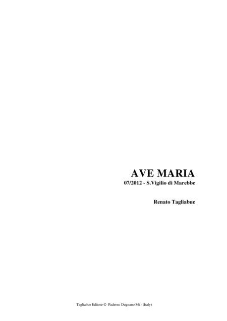 Free Sheet Music Ave Maria Tagliabue 07 2012s Vigilio Di Marebbe