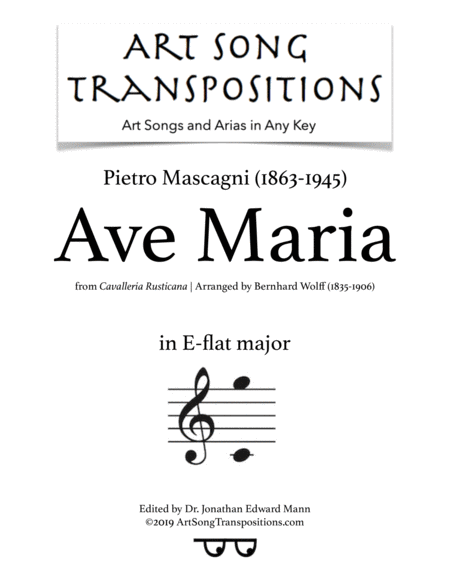 Ave Maria Transposed To E Flat Major Sheet Music