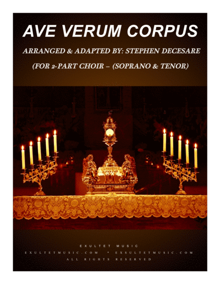 Ave Verum Corpus For 2 Part Choir Soprano Tenor Sheet Music