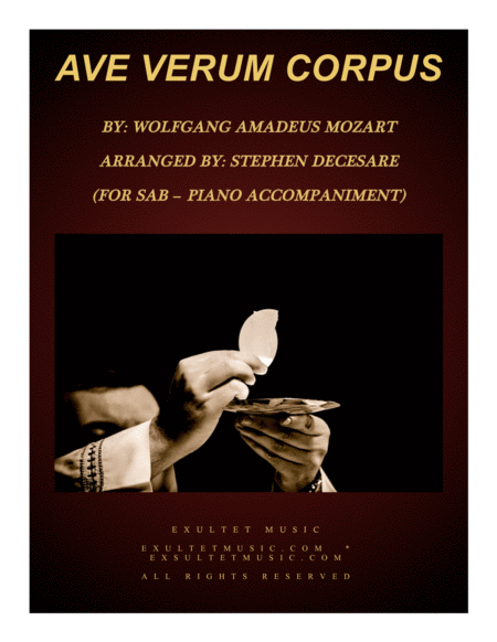 Free Sheet Music Ave Verum Corpus For Sab Piano Accompaniment