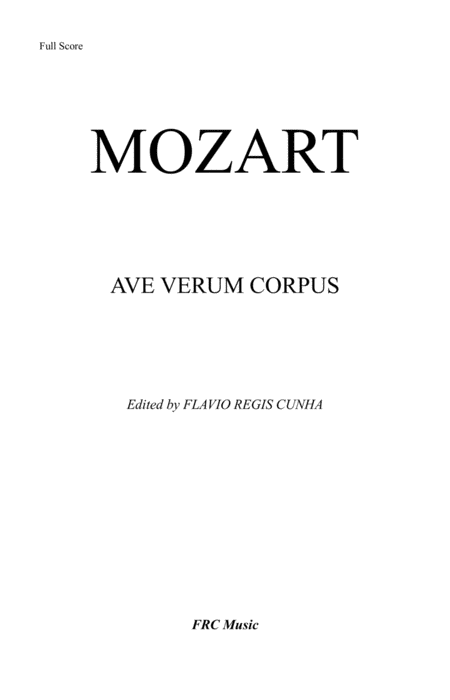 Free Sheet Music Ave Verum Corpus For Satb And Organ Accompaniment