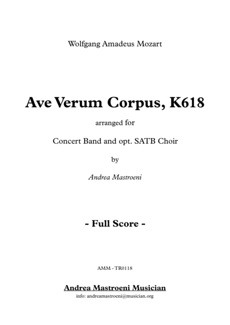 Free Sheet Music Ave Verum Corpus K 618