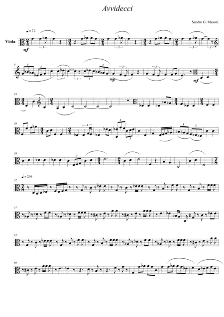 Avvidecci Viola Part Sheet Music