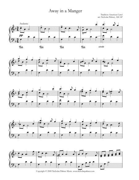 Free Sheet Music Away In A Manger American Tune By James Murray