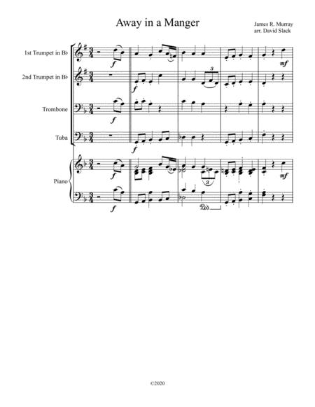 Away In A Manger Brass Quartet With Optional Piano Accompaniment Sheet Music