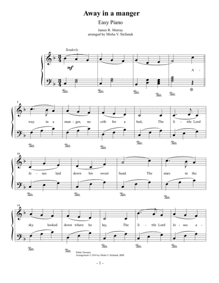 Away In A Manger Easy Piano Sheet Music