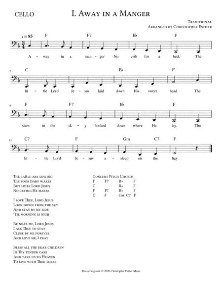 Free Sheet Music Away In A Manger For Cello Lead Sheet
