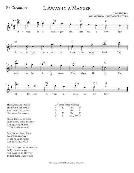 Free Sheet Music Away In A Manger For Clarinet Lead Sheet