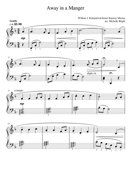 Free Sheet Music Away In A Manger For Early Intermediate Piano