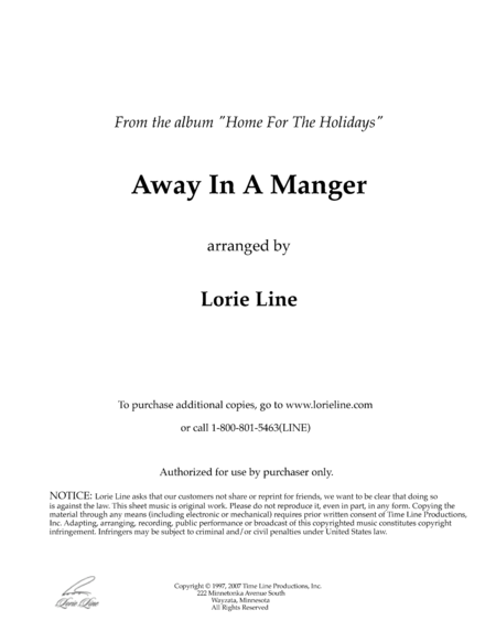 Free Sheet Music Away In A Manger From Home For The Holidays