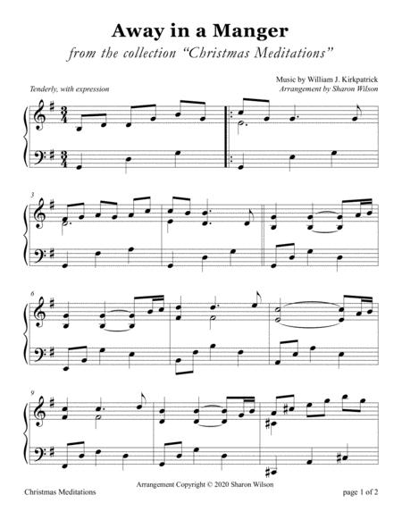 Away In A Manger Large Print Piano Solo Sheet Music