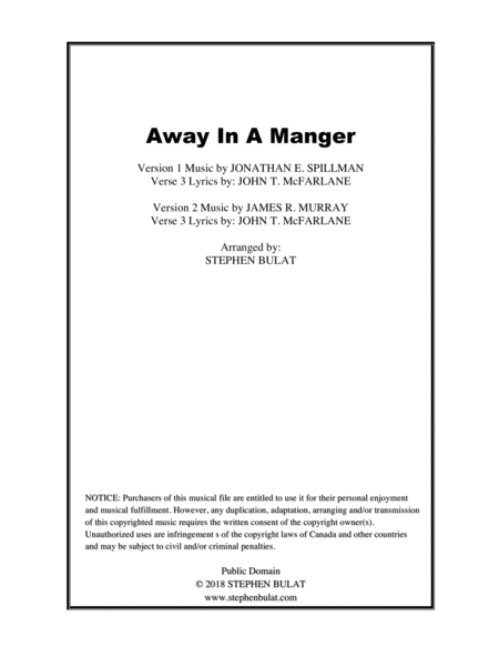 Free Sheet Music Away In A Manger Lead Sheet Arranged In Traditional And Jazz Style Key Of E
