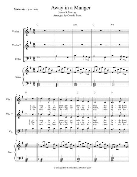 Free Sheet Music Away In A Manger Strings And Piano