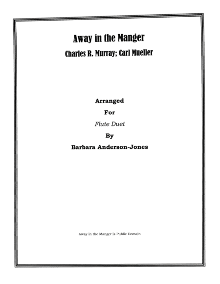 Away In The Manger Flute Duet Score Sheet Music