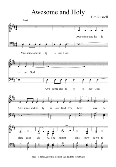 Awesome And Holy Sheet Music