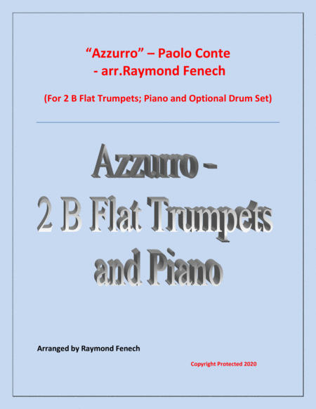 Azzurro 2 B Flat Trumpets Piano And Optional Drum Set Sheet Music