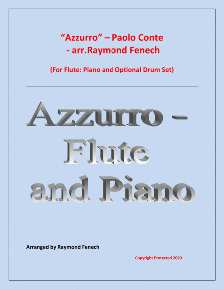 Azzurro Flute Piano And Optional Drum Set Sheet Music