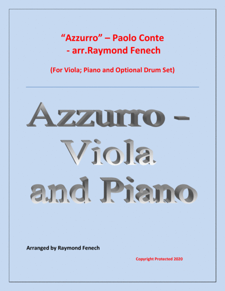 Azzurro Viola Piano And Drum Set Sheet Music