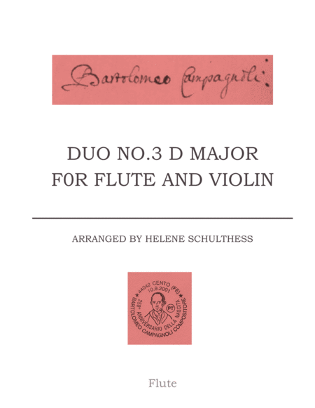 B Campagnoli Duo In D Major For Flute And Violin Sheet Music