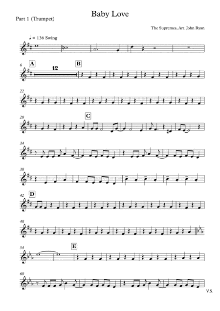 Baby Love Wedding Band Arrangement Horns Rhythm Sheet Music