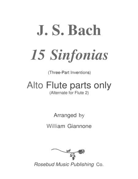 Bach 15 Three Part Inventions For 3 Flutes Altofluteparts Sheet Music