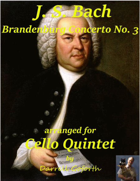 Bach Brandenburg Concerto No 3 For Cello Quintet Sheet Music