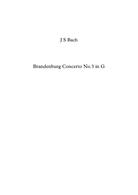 Bach Brandenburg Concerto No 3 In G Bwv 1048 Mvt 1 Clarinet Choir Sheet Music