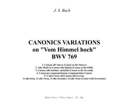 Bach Canonics Variations On Vom Himmel Hoch Bwv 769 Sheet Music