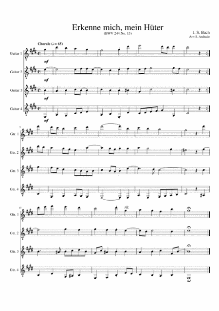 Free Sheet Music Bach Erkenne Mich Mein Hter