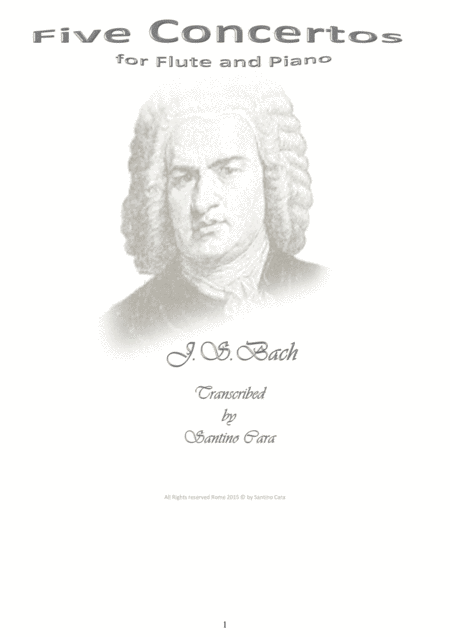 Bach Five Concertos For Flute And Piano Sheet Music