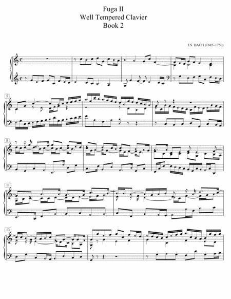 Free Sheet Music Bach Fugue No 2 Well Tempered Clavier Book Ii Bwv 871 Icanpiano Style