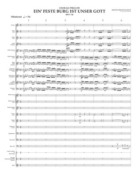 Bach Js Chorale Prelude Ein Feste Burg Ist Unser Gott Bwv 720 Transcribed For Band By Steve Reisteter Sheet Music