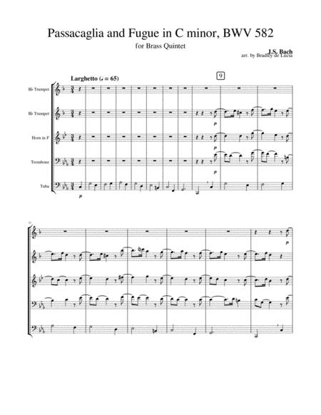 Bach Passacaglia And Fugue In C Minor Bwv 582 Sheet Music