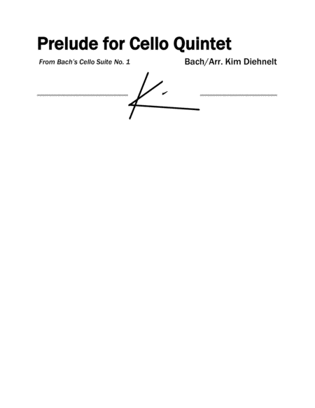 Bach Prelude For Cello Quintet Score Sheet Music