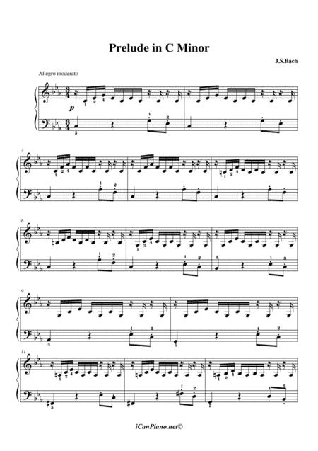 Bach Prelude In C Minor Bwv 999 Sheet Music