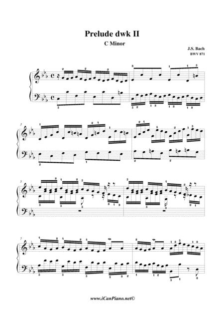 Free Sheet Music Bach Prelude In Cm Bwv 871