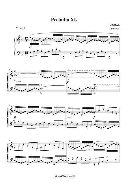 Free Sheet Music Bach Prelude No 11 Bwv 856 Icanpiano Style