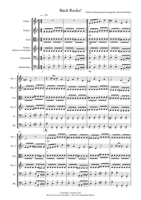 Bach Rocks For String Orchestra Sheet Music