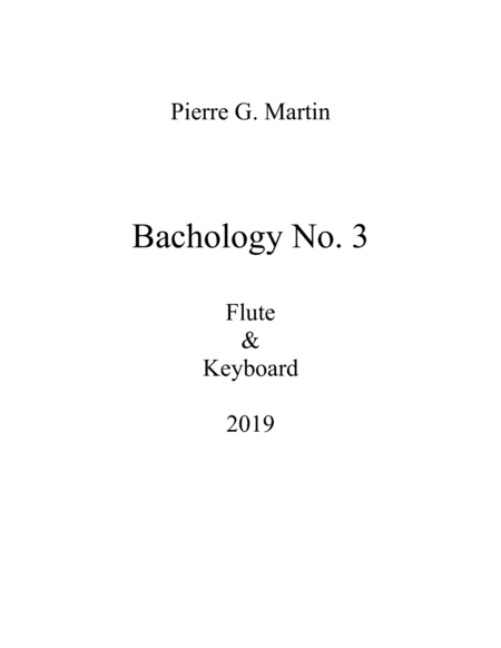 Bachology No 3 Sheet Music