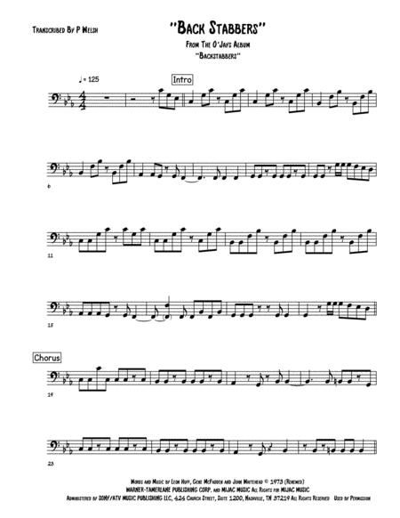 Back Stabbers Bass Guitar Sheet Music