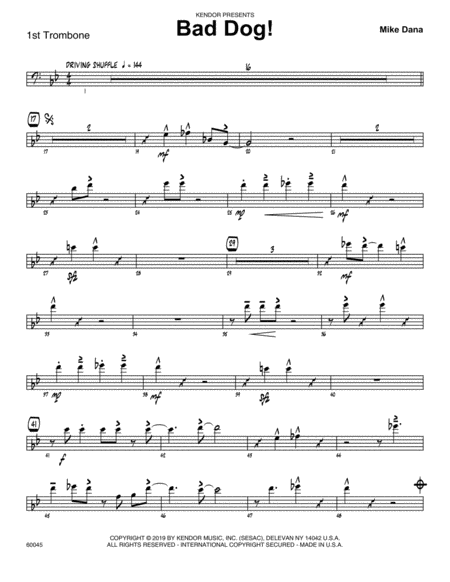 Bad Dog 1st Trombone Sheet Music