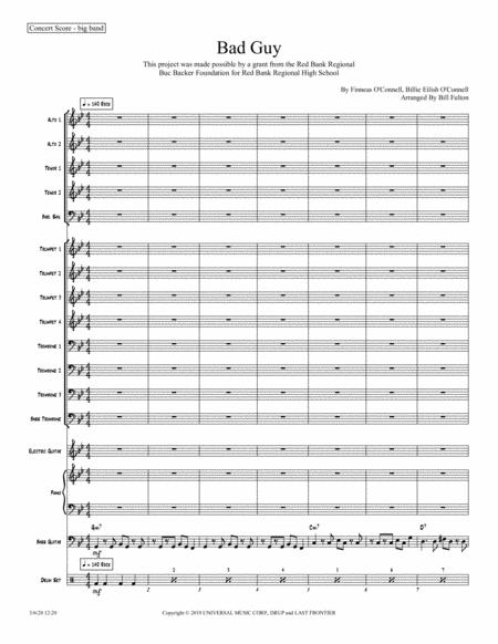 Free Sheet Music Bad Guy Big Band Arrangement