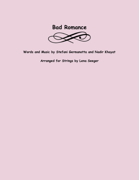 Free Sheet Music Bad Romance Three Violins And Cello